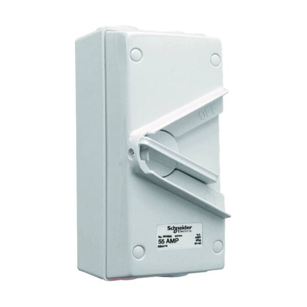 55A 250V Surface Mount Single Pole Isolating Switch IP66 - 1