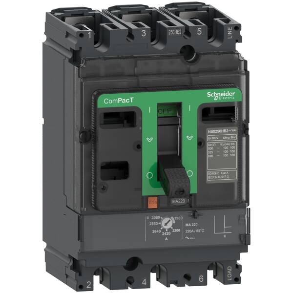 Circuit breaker, ComPacT NSX100F, 36kA/415VAC, 3 poles, MA trip unit 100A - 1