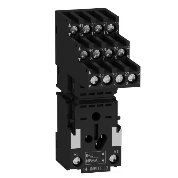 Harmony, Socket, for RXM2/RXM4 relays, screw connectors, separate contact - 1