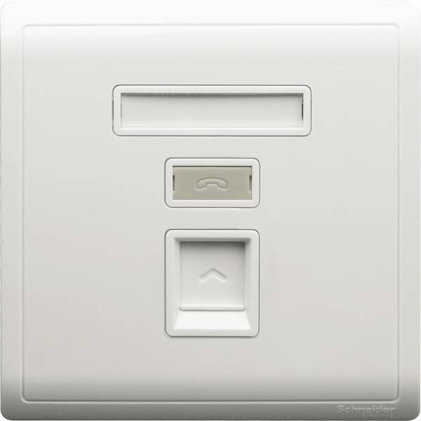 Pieno - 1 gang telephone socket - keystone on shuttered wallplate - 1