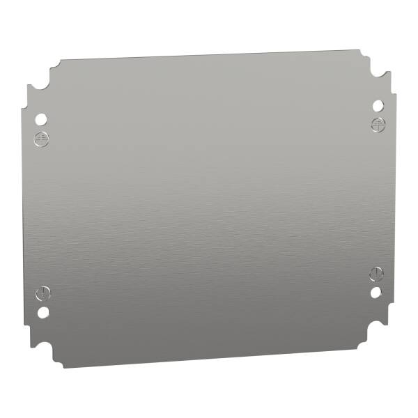 Plain mounting plate H300xW250mm made of galvanised sheet steel - 1