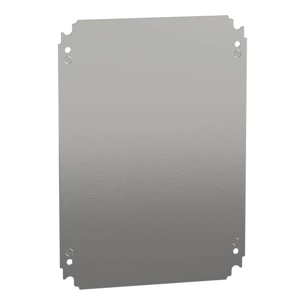 Plain mounting plate H400xW300mm made of galvanised sheet steel - 1