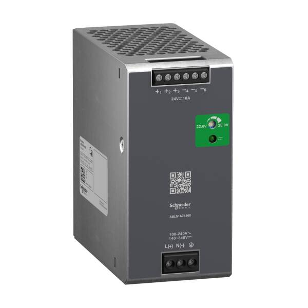 Regulated Power Supply, 100-240V AC, 24V 10 A, single phase, Optimized - 1