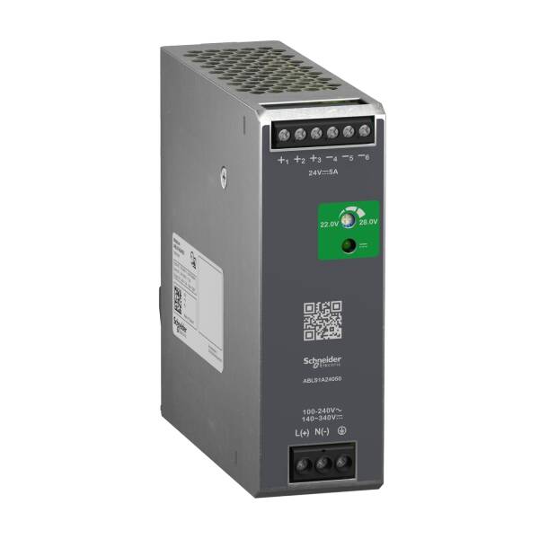 Regulated Power Supply, 100-240V AC, 24V 5 A, single phase, Optimized - 1