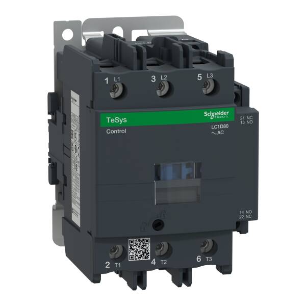 TeSys Deca contactor , 3P(3 NO) , AC-3/AC-3e , <lt/>= 440V, 80A , 220V AC 50/60 Hz coil - 1