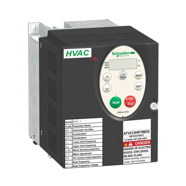 variable speed drive ATV212 - 0.75kW - 1hp - 240V - 3ph - wo EMC - IP21 - 1